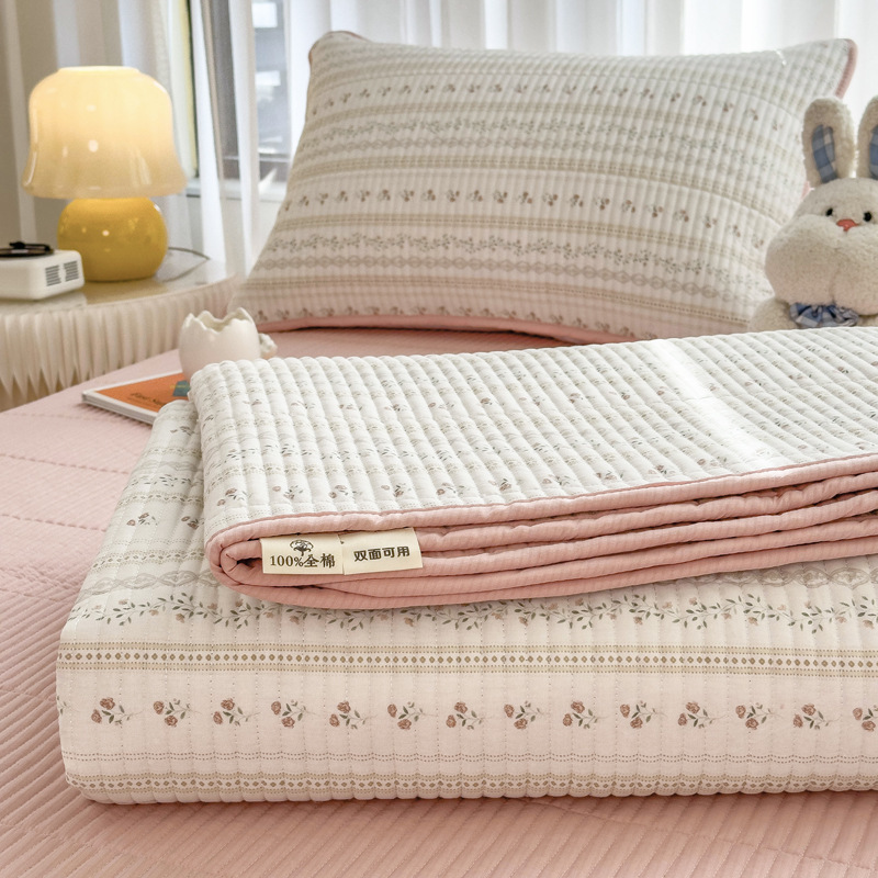 Picture of Cross-border New Ins Style Cotton Bed Cover Soft Waxy Cotton Single-piece Cotton Bed Sheet with Tatami Non-slip Mattress