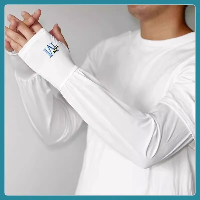 Picture of Ice Sleeves Men's Summer Loose Sun Protection Ice Silk Sleeves Driving Arm Guards Thin Sleeves Outdoor Cycling Breathable Gloves