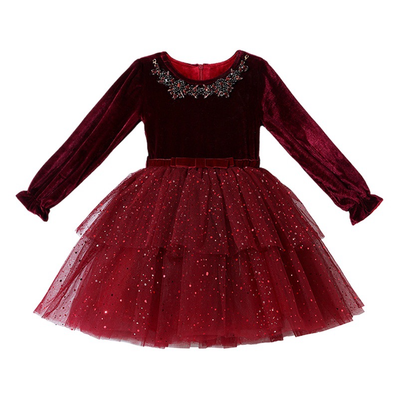 Children's Western princess dress girls' autumn and winter dress 2023 new autumn Korean style children's clothing baby long sleeve dress