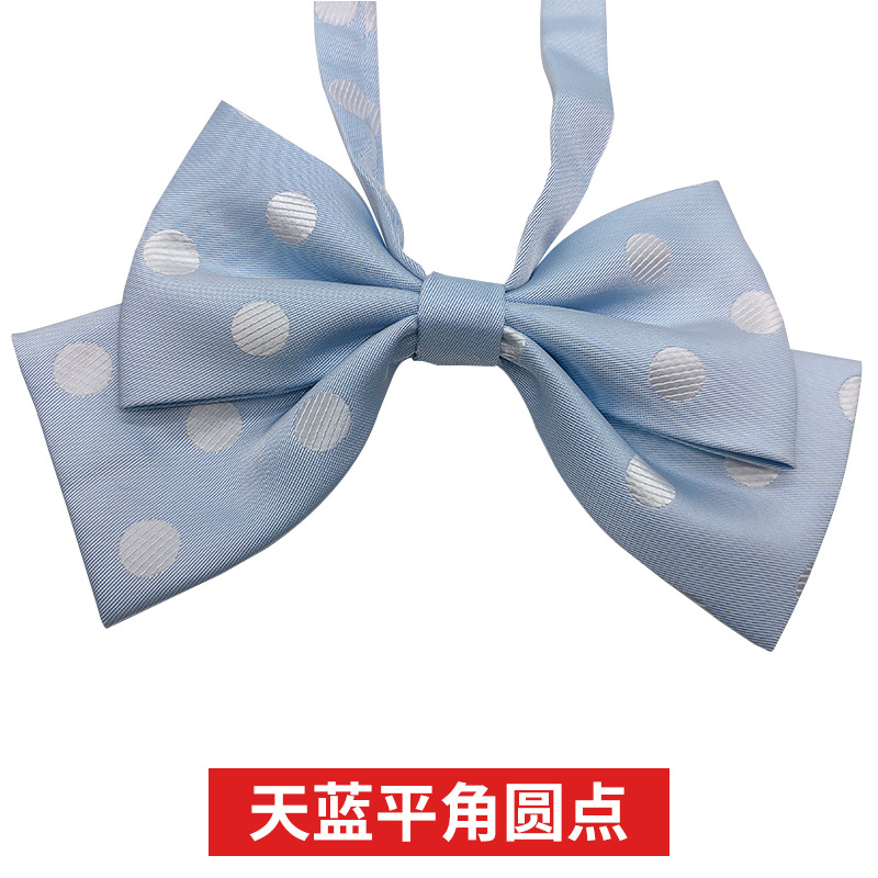 Picture of JK Fresh Japanese Style Knot-free Bow Tie Women's Bow Pointed Dot Pattern Shirt Collar Flower Academy Style Decoration
