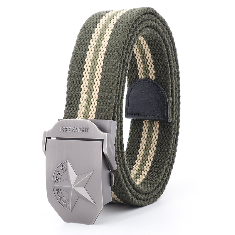 Picture of Thickened alloy camouflage canvas belt men's smooth buckle student leisure outdoor pants belt tactical military training wholesale