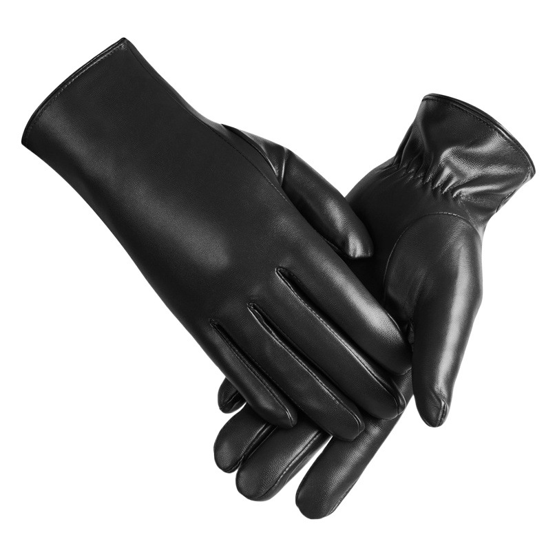 Temu Women's Winter Warm Gloves Fleece-Lined to Prevent Cold Korean Style Fashionable Driving and Cycling Pu Leather Gloves Gift Box