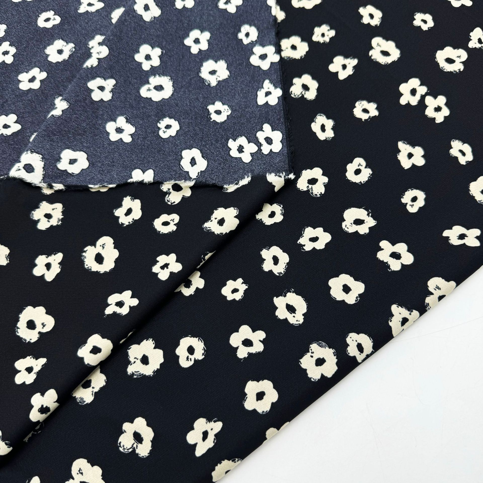 Picture of in stock Ribbed Plain Satin Small Floral Printed Fabric Women's Shirt dress Casual suit Anti-mosquito Pants Fabric