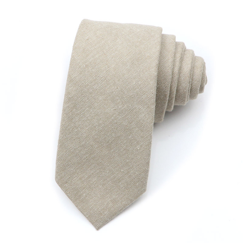 Picture of Cotton and linen tie men's tie casual fashion tie 18 color 6cm ultra narrow tie spot
