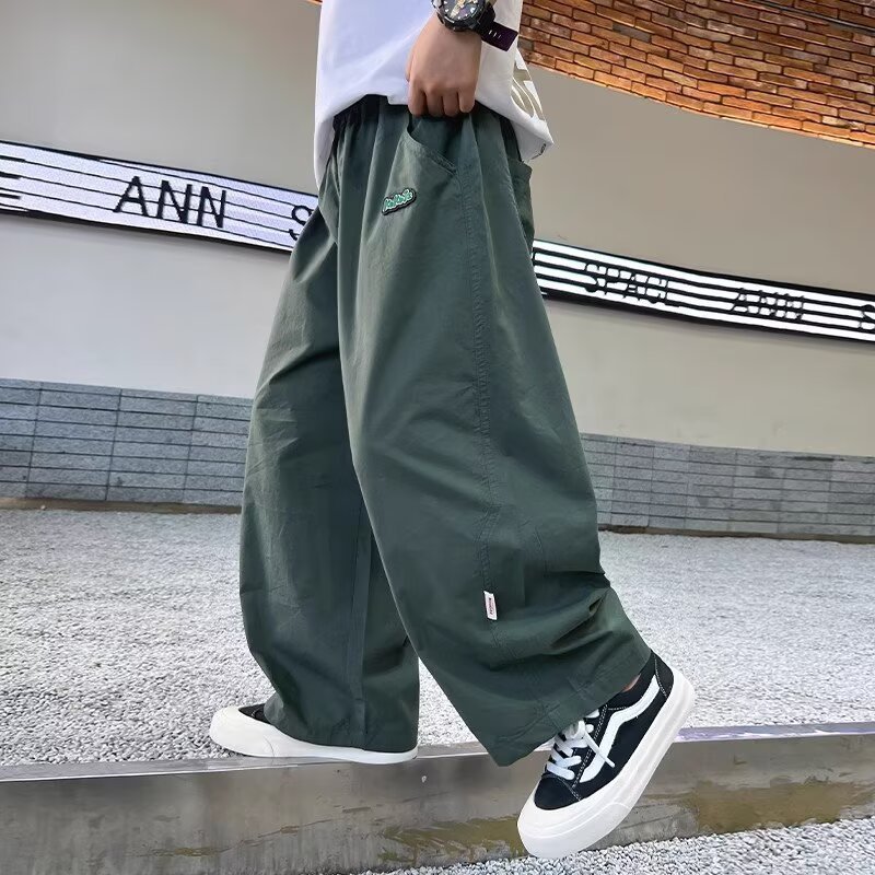Boys' Pants Summer Long Pants 2025 New Children's Summer Anti-Mosquito Pants Big Kids White Casual Wide-Leg Pants Trendy
