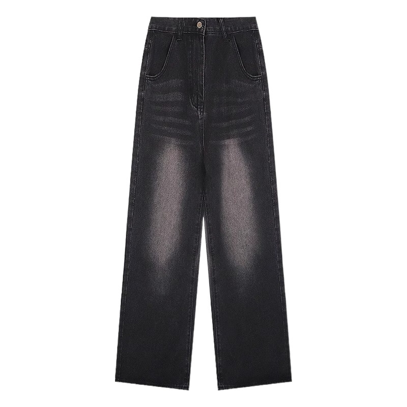 Loose Sweet Cool Wide Leg Jeans Women's New American Style Retro High-grade High Waist Pear-shaped Body Hip Covering Trendy Pants