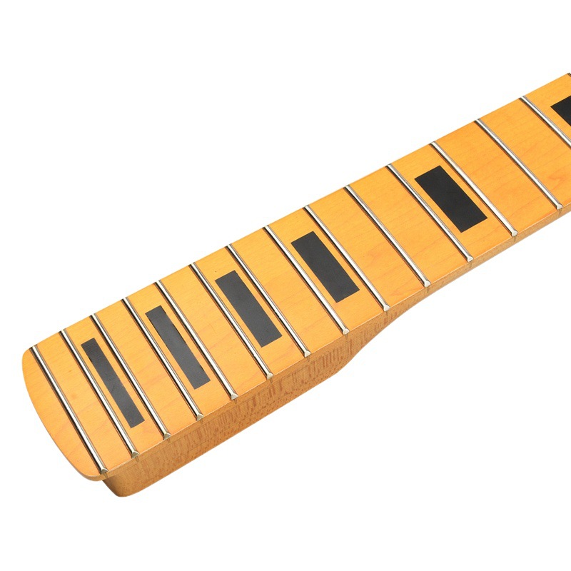 [Yellowish matte] 22 ST big head maple piano handle fingerboard neck Strat [peach tube + ox bone pillow]