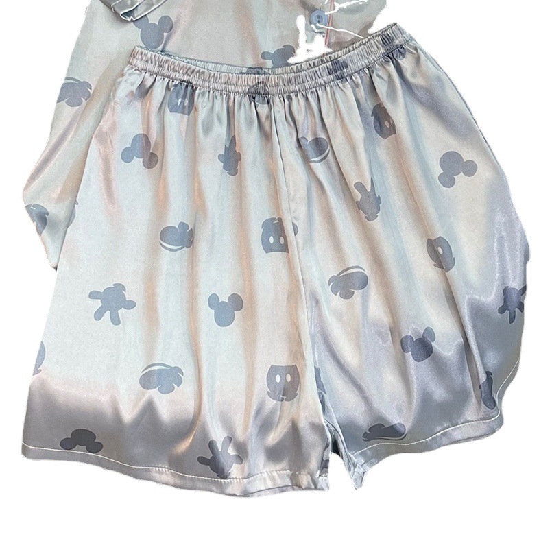 Cross-border Japanese ins cartoon pajamas summer suit new short sleeve shorts can be worn outside home clothes real shot wholesale