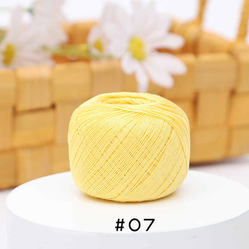 Picture of Warm Color No.10 Lace Strongly Twisted Mercerized Pearl Egyptian Long-staple Cotton Handmade Micro-hook Hand-bow Ball 20g Wool Ball