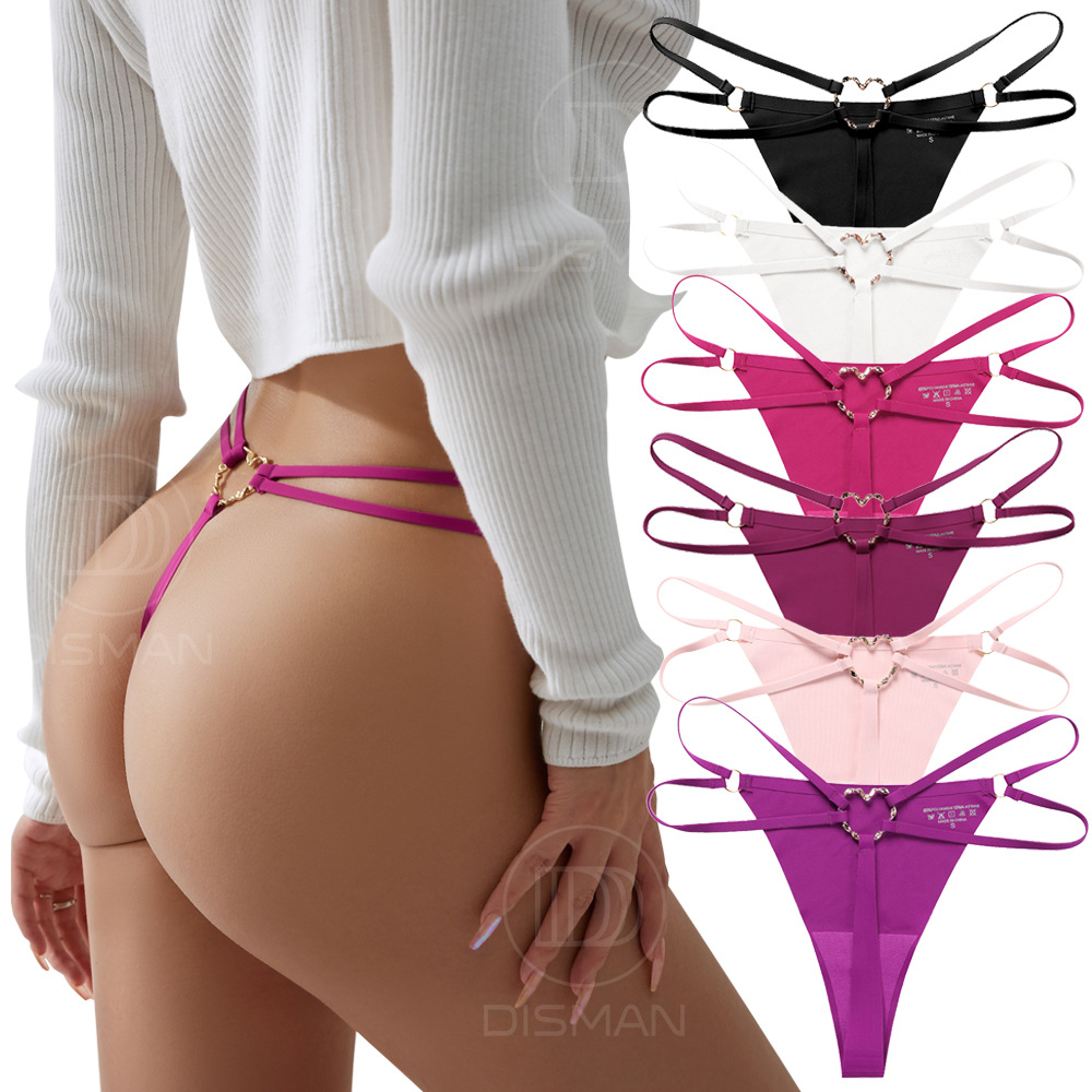 Foreign Trade Sexy and Alluring Double-Thong Thong Panties with a Single Strap, Seamless Ice Silk Breathable Women's Underwear for Summer
