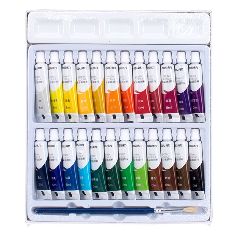 Deli Watercolor Painting Pigment Children's Student Art Painting Set Beginners Graffiti Color Filling Painting Color Painting Pigment