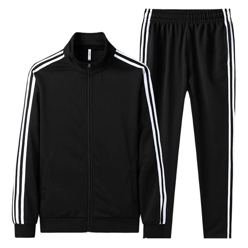 Spring and Autumn Sports Suit Men's Casual Sportswear Suit Men's Cardigan Zipper Two-Piece Set for Young and Middle-Aged People Running