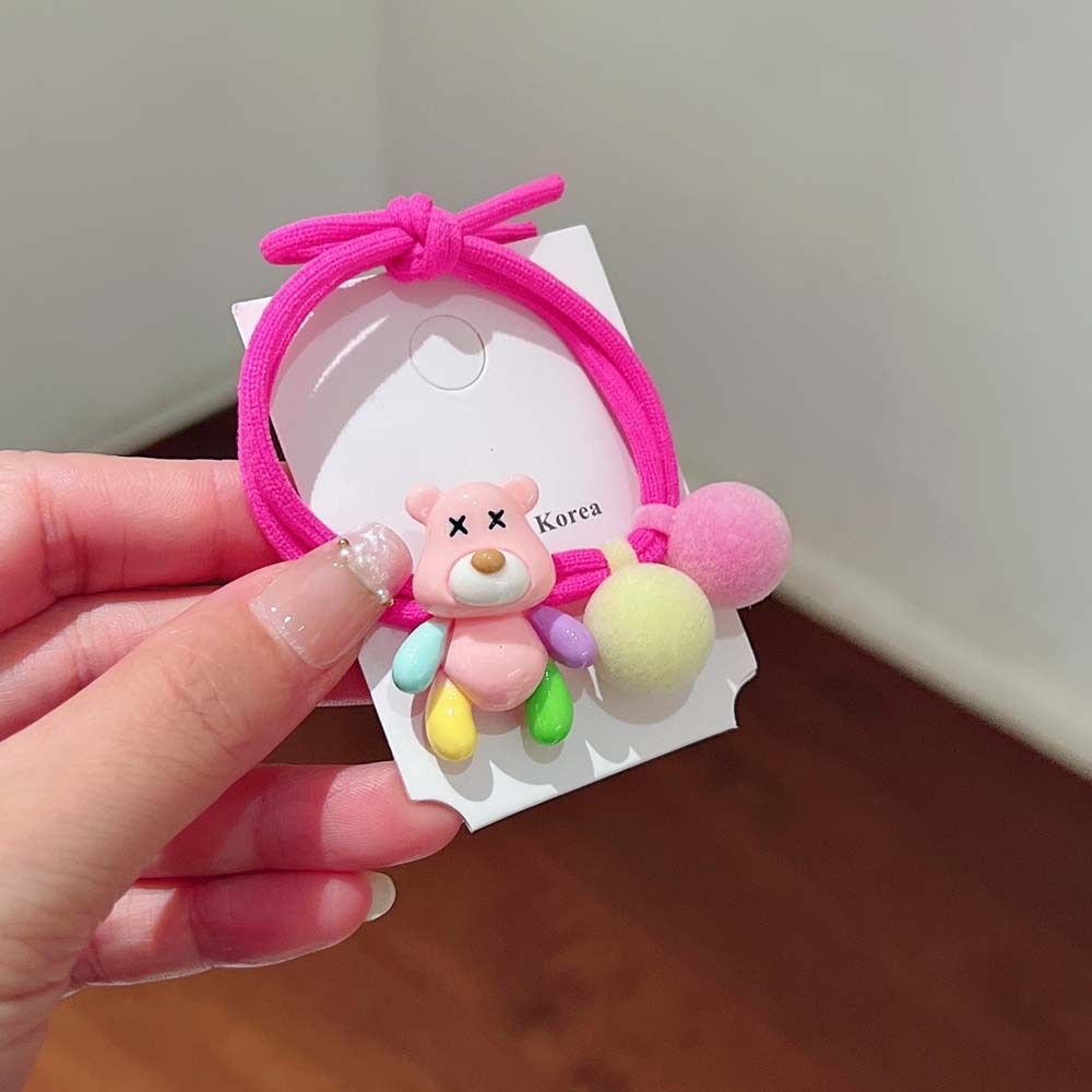 Picture of Bear Colorful Cute Simple Hair Rope All-match Hair Rings Hair Accessories Pony Tail Hair Rope Headdress Fragrant Style Hair Rope
