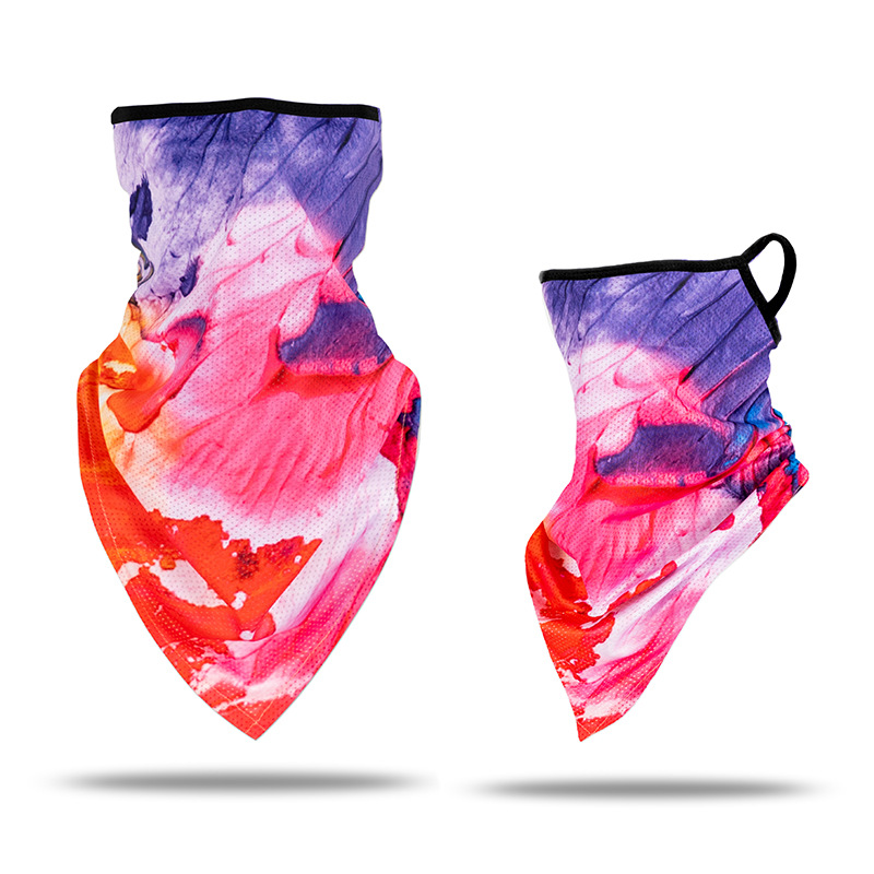 Picture of Ice Silk Ear Hanging Mask Triangle Towel Neck Set Mesh Sunscreen Outdoor Riding Fishing Windproof Scarf Men's and Women's Face Towel Summer