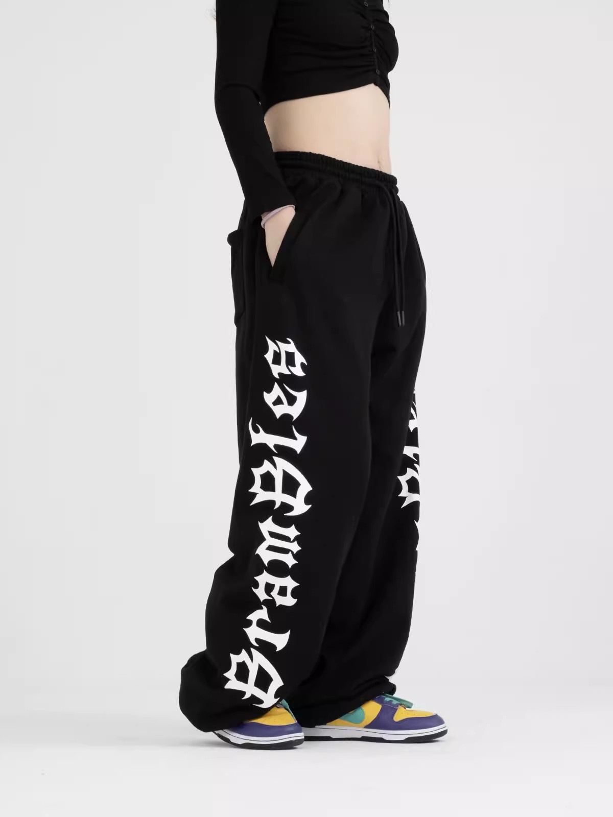 Gothic Alphabet Dancing Casual Loose Sweatpants Summer Thin Jazz Jazz Dance hiphop Street Dance Women's Pants