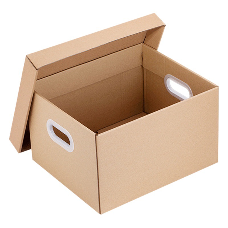 Storage carton box large moving finishing box with lid packing box cowhide office document storage box wholesale