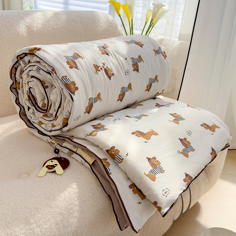 Picture of ClAss A WAshed Cotton Summer Cool Quilt ins Style Summer Soy Fiber Summer Quilt MAchine WAshAble Skin-friendly Air-conditioned Quilt WholesAle Group PurchAse