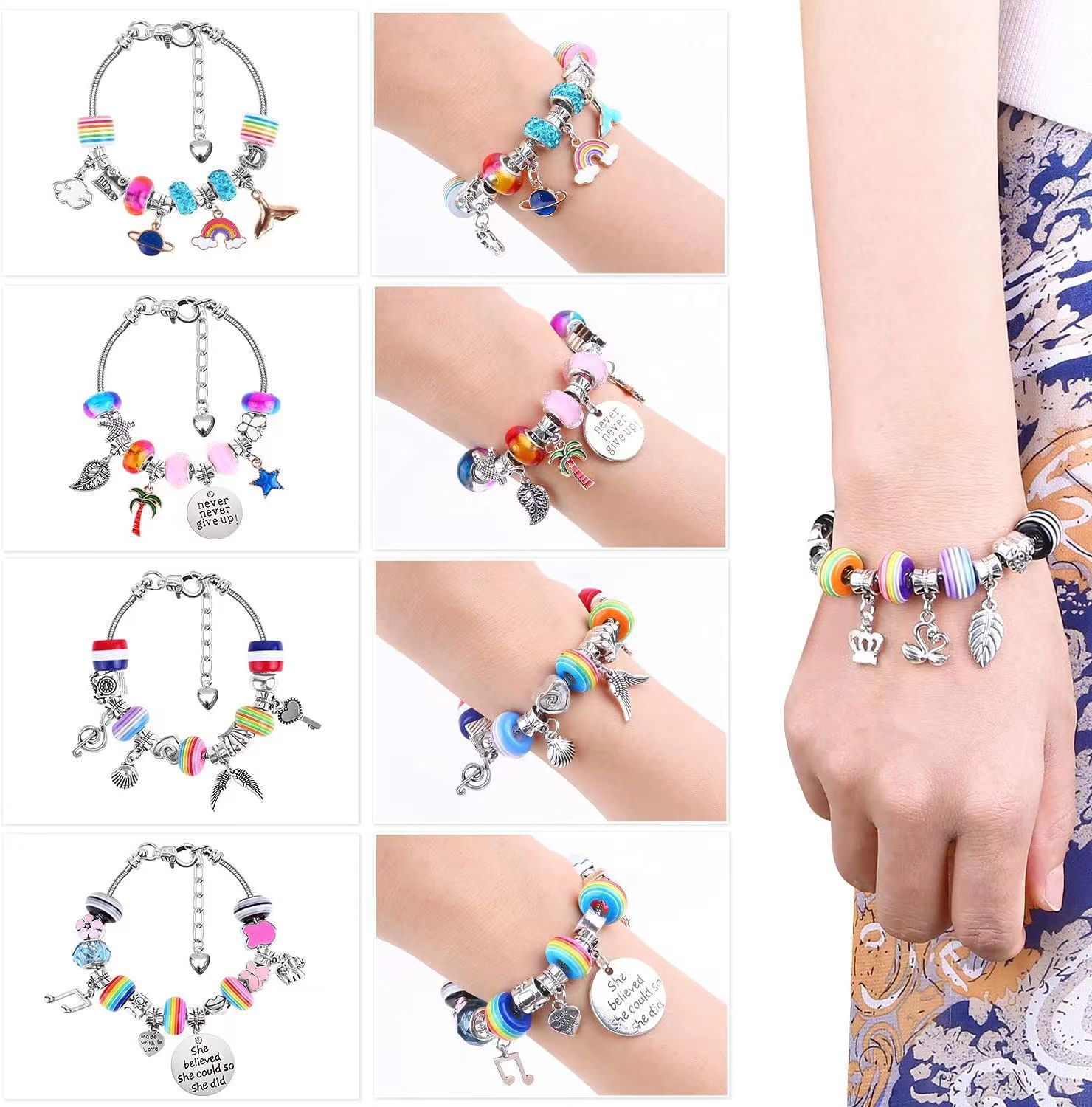 Picture of Amazon Hot Selling Cartoon Children Crystal Bracelet diy Creative Handmade Beaded Jewelry Gift Set for Daughter
