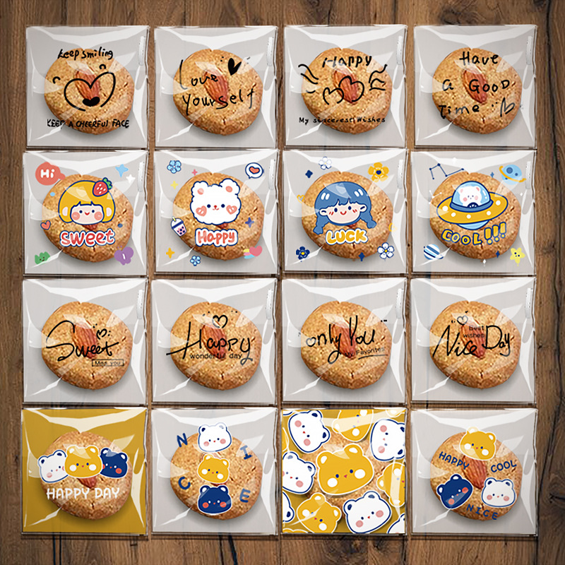 Original self-adhesive transparent Children's Day cartoon snowflake crisp packaging bag milk jujube Cookie Candy Bag moon cake bag