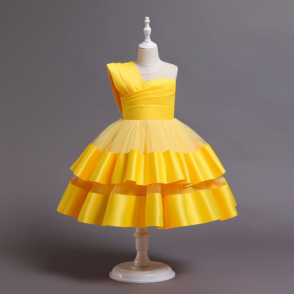 Picture of Girl's Western-style Birthday Princess Dress Poncho Children's High-end Evening Dress Girl's Host Piano Performance Dress
