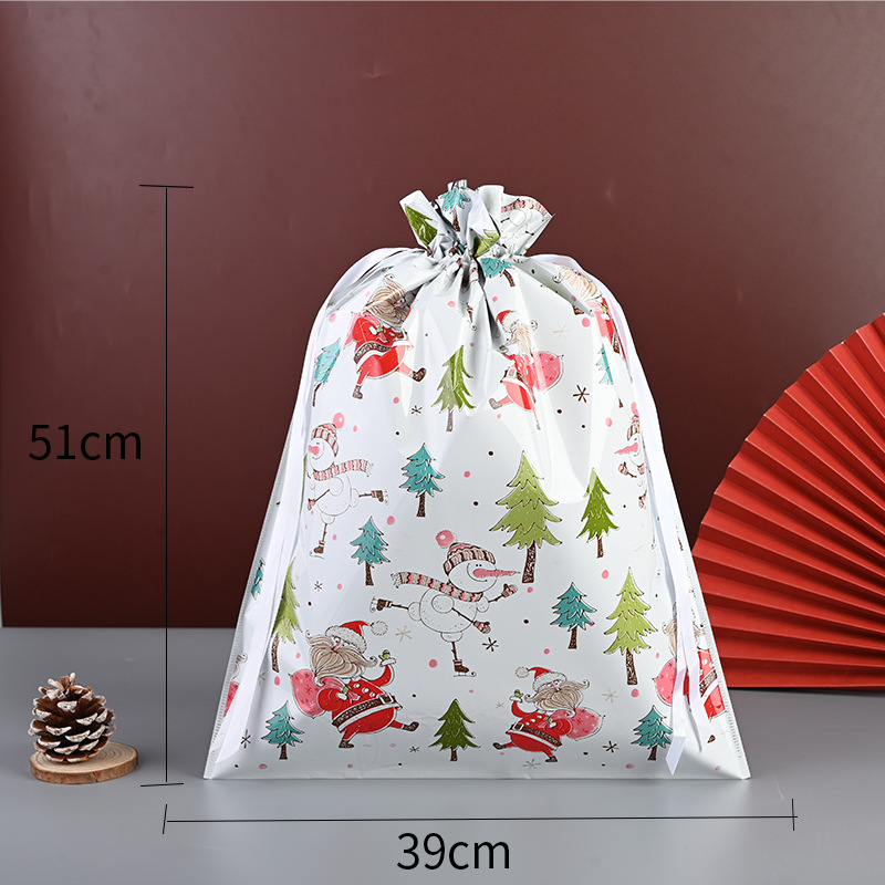 Picture of Cross-border Amazon Christmas Gift Bag Drawstring Bag Christmas Gift Packaging Bag Ping An Fruit Snowflake Crisp Bag