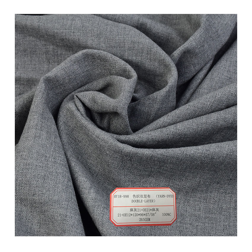 Cotton Yarn-dyed Fleece Double-layer Cloth Pure Autumn and Winter Warm Shirt T-shirt Sweater Fashion Casual Wear Fabric