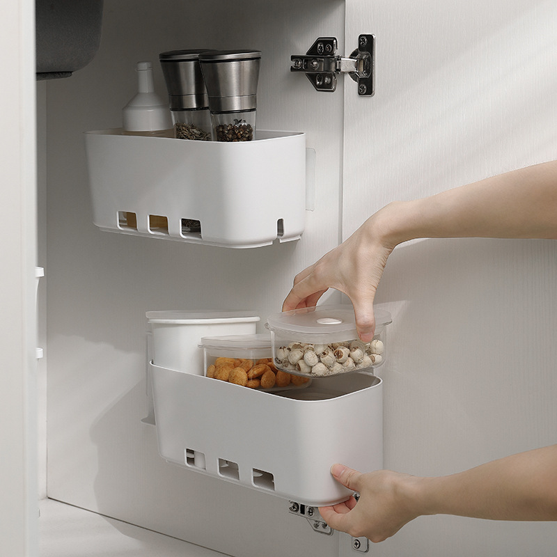 Picture of Household multi-functional storage box drawer-type retractable storage rack kitchen seasoning storage rack storage box cabinet rack