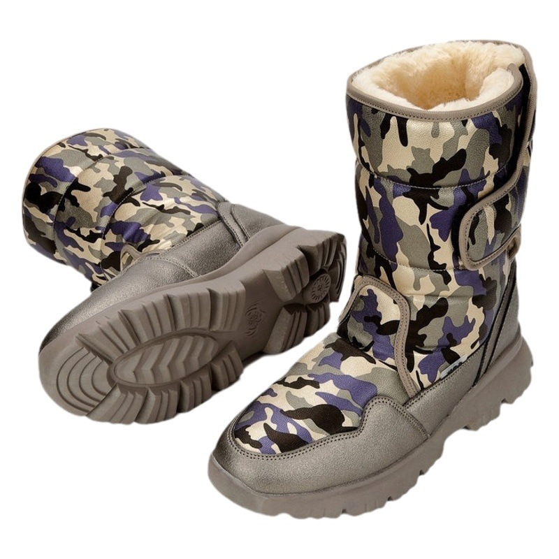 Nine-color snowflake shoes and boots sitaqi series men's snow boots plus size thick bottom thick fur lining wholesale and retail