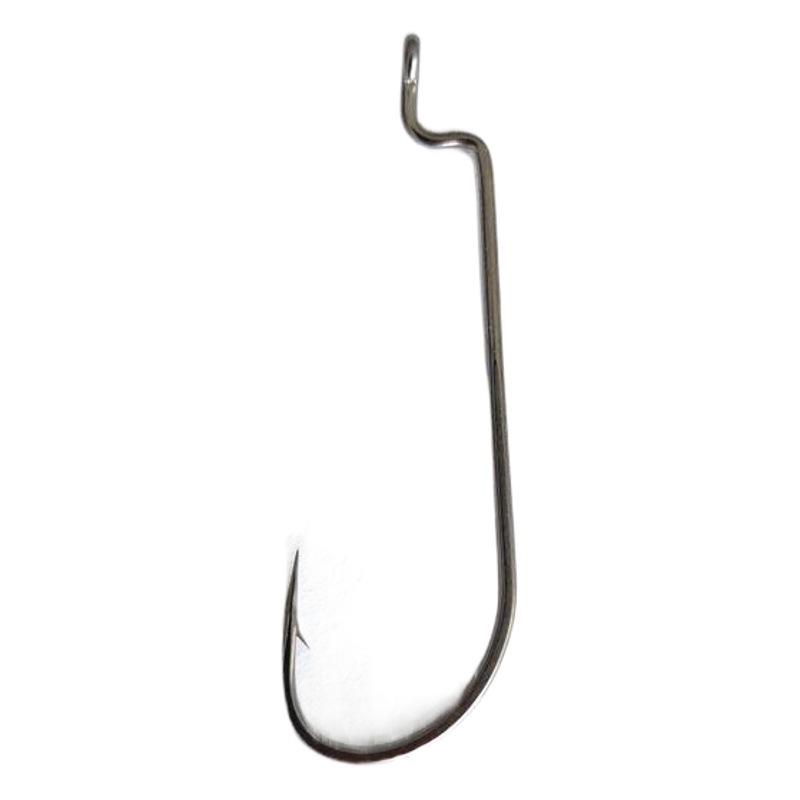 2-ROC Thin Strip Narrow Abdominal Crank Hook Blood Groove Hook Tip High Strength Luya Soft Bait Hook Texas Perch