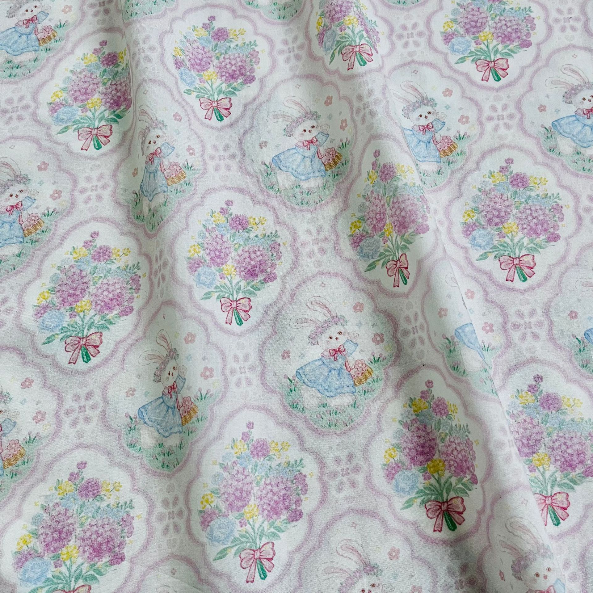 Picture of Cotton 60-Count Digital Printed Fabric, Cute Cartoon Pattern, Bags, Home Clothes, Dress and Shirt Fabrics