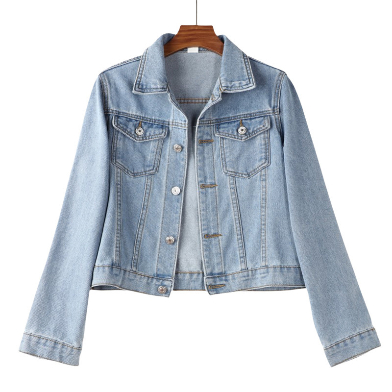 Picture of Vintage Denim Shirt Jacket for Women, Hong Kong Style Loose Denim Work Jacket, Trendy Popular Foreign Trade Jacket for Women