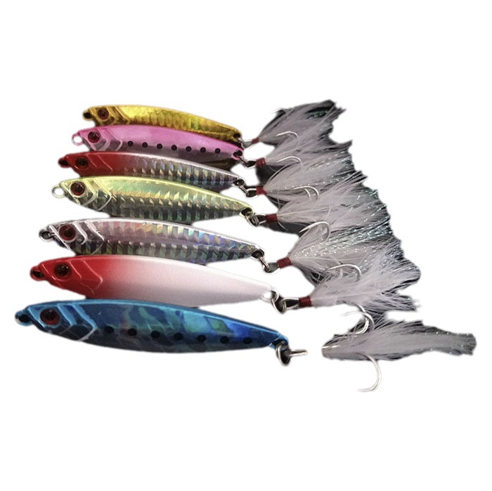 Japanese Style Slow-Shaking Lure Iron Plate Sequins Freshwater Sea Fishing Cocked Bass 10G20G Lead Fish Lure Bare Slice Fishing Gear