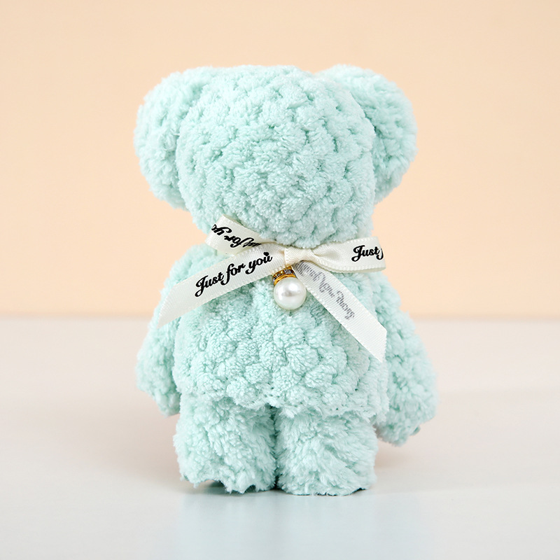 Picture of Coral velvet pineapple Plaid Pearl bear towel hand gift opening birthday return wedding wedding shop gift towel