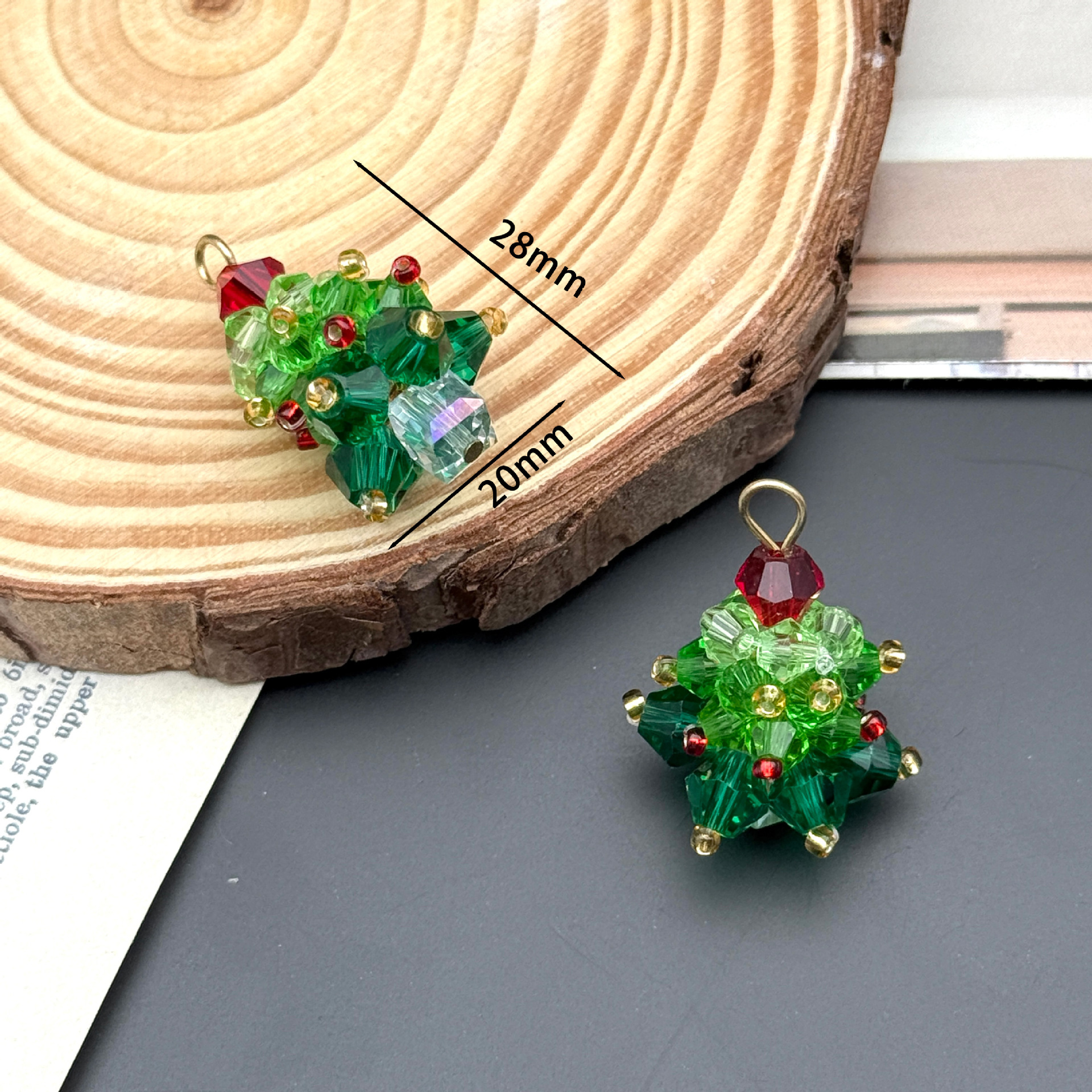 Christmas tree ornament accessories DIY handmade accessories beaded atmospheric earrings necklace accessories