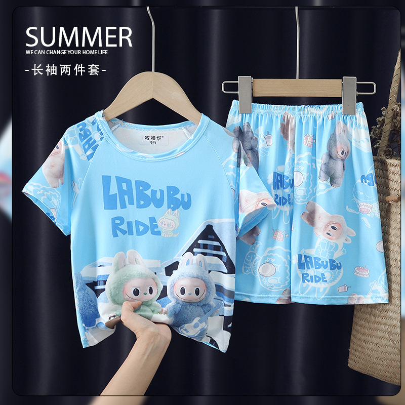 Picture of Wholesale Summer Children's Pajamas Cartoon Girls Short-Sleeved Shorts Thin Boys Casual Middle and Large Children's Suits Home Clothes