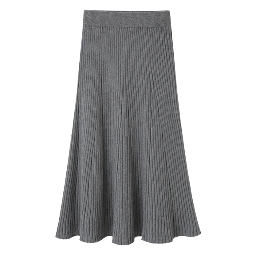 Pleated skirt women's autumn and winter high waist knitted skirt women's Hong Kong flavor skirt 200kg new slim thick winter skirt