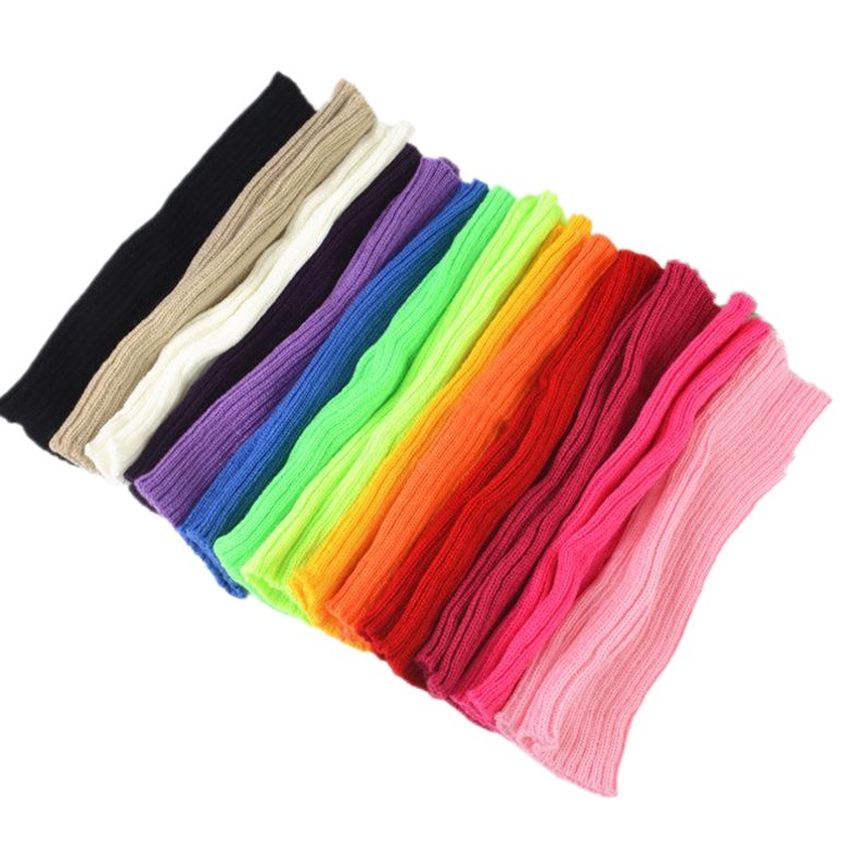 Flat Knitting Machine 30cm Mid-length Arm Cover Flat Needle Fluorescent Color Sleeve Korean Style Knitted Women's Warm Ins High Street