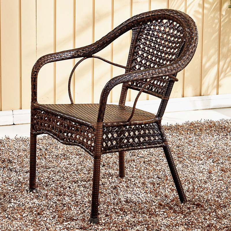 Wholesale Rattan Chair Balcony Table and Chair Leisure Combination Three-Piece Set Rattan Chair Outdoor Rattan Home Backrest Single Person for the Elderly