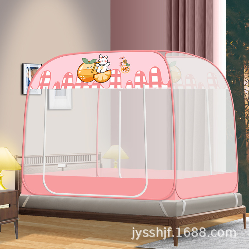 Picture of New Installation-free Mongolian Yurt Household 1.2 m 1.5 m Bed Mosquito Net Foldable Zipper One-piece Full Bottom Bottomless
