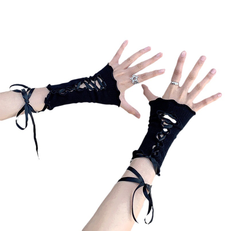 y2k Strap Hand Sleeve lolita Lace diy Japanese Style Girl ins Concealer Sleeve Women's Harajuku-style Short Fingers