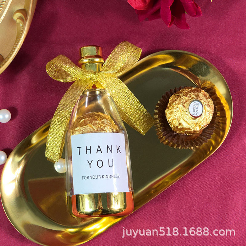 Picture of Creative transparent wine bottle champagne bottle candy box companion gift box new wedding candy box New