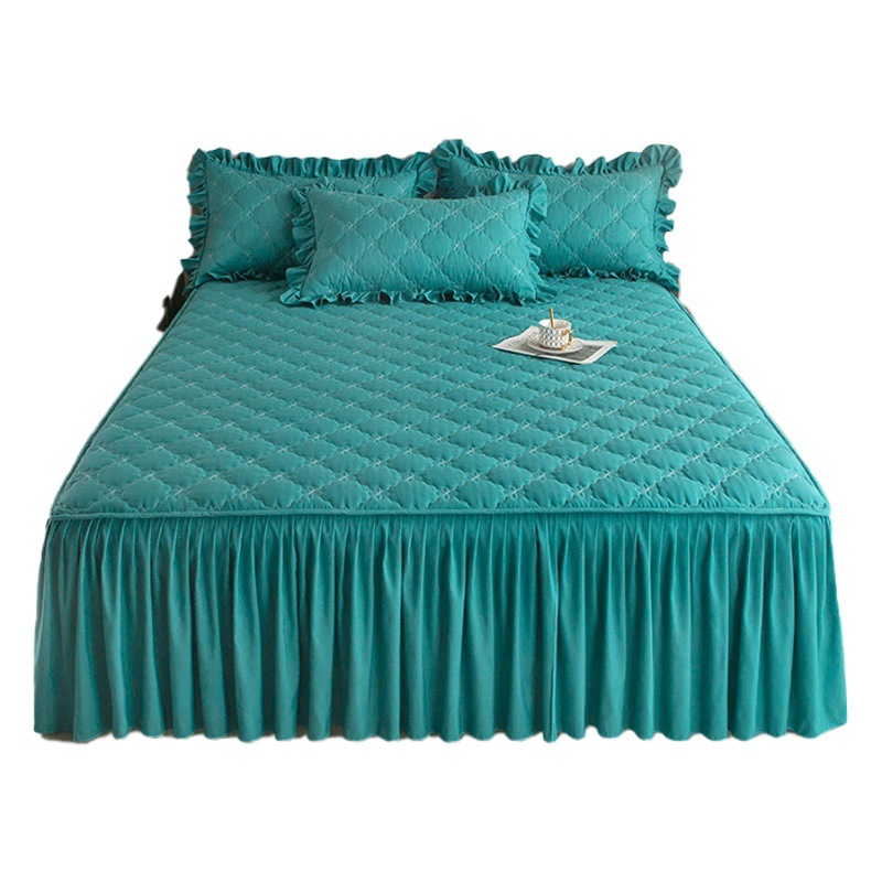 2024 new skin-friendly sanding cotton bed skirt direct selling bed skirt Korean Simmons protective cover factory wholesale