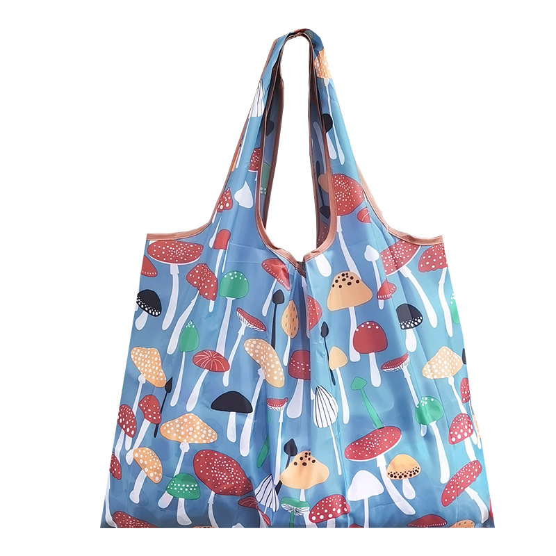 Foldable Cartoon Large Capacity Supermarket Shopping Bag Foldable Portable with Fashion Storage Environmental Bag Shopping Bag Large Size