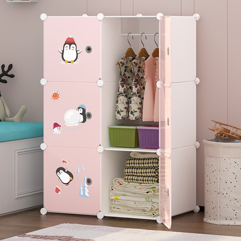 Simple Wardrobe Home Bedroom Storage Cloth Wardrobe Small Rental Room Clothes Storage Cabinet Small Apartment