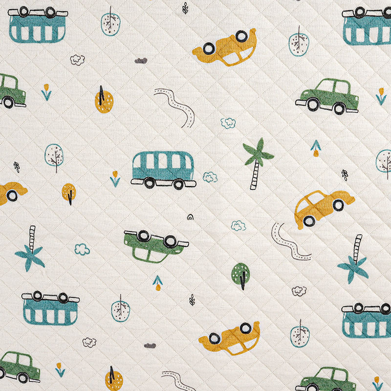 Picture of Original White Diamond Lattice Jacquard Air Layer Printed Baby Quilted Fabric Baby's Sleeping Bag Quilted Fabric