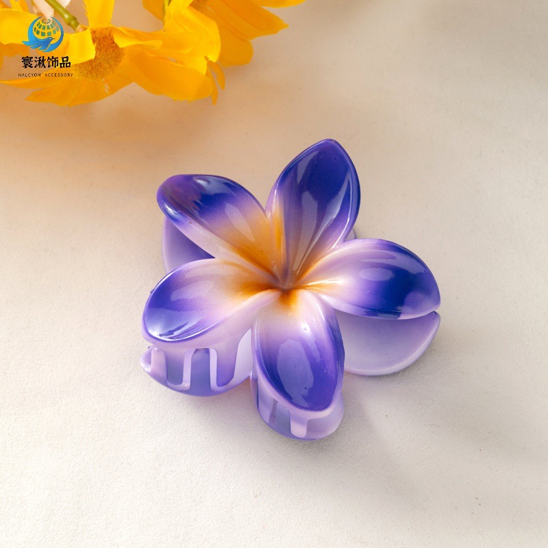 Picture of Cross-border egg flower clip large high-grade gradient Flower hairpin back head updo ponytail shark clip headdress