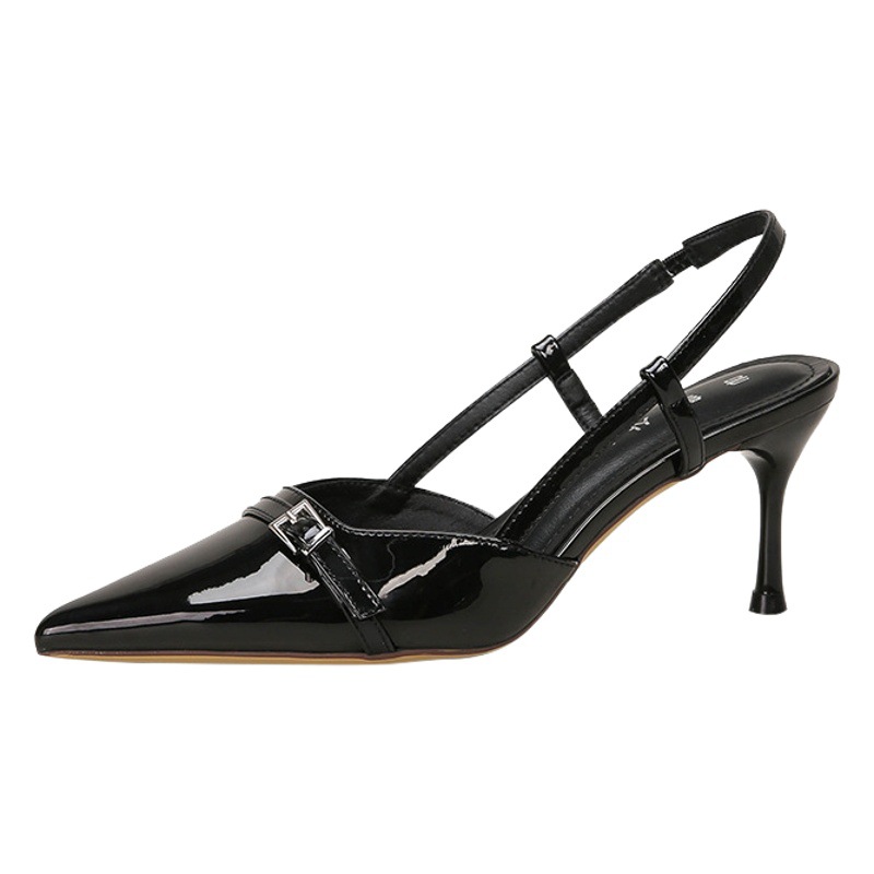 H1933-38 half closed toe hollow pointed high heel sandals women's ancient new one-strap women's shoes outdoor fashion shoes