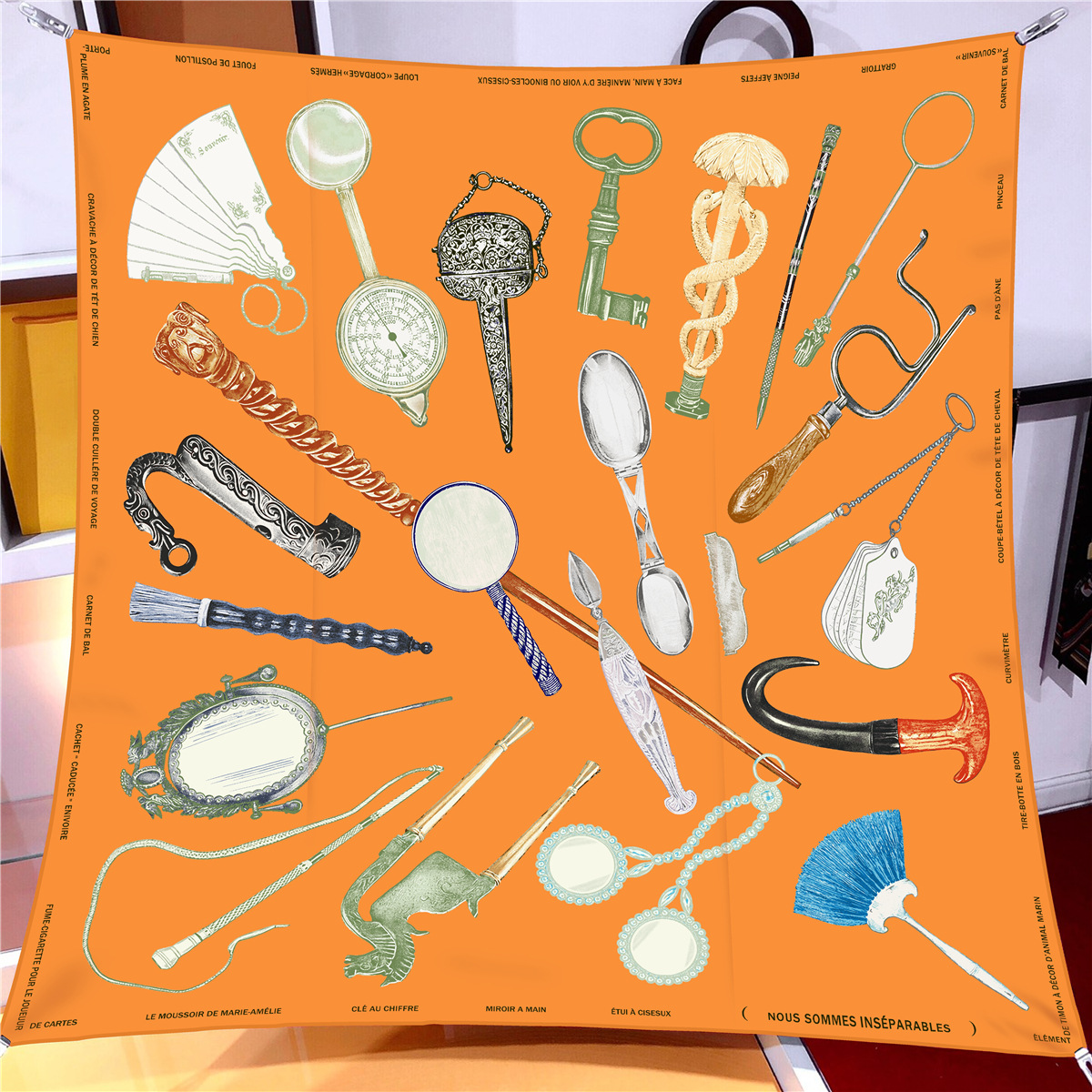 Picture of Cross-Border New Animal Carousel Print 90 Square Scarf Women's Fashion Twill Elegant Scarf Decorative Silk Scarf Scarf