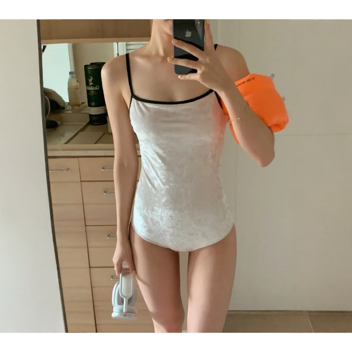 Cross-Border Swimsuit Women's New Ins Style Gold Velvet Niche Simple Backless Sexy Small Breast Vacation Swimsuit Wholesale