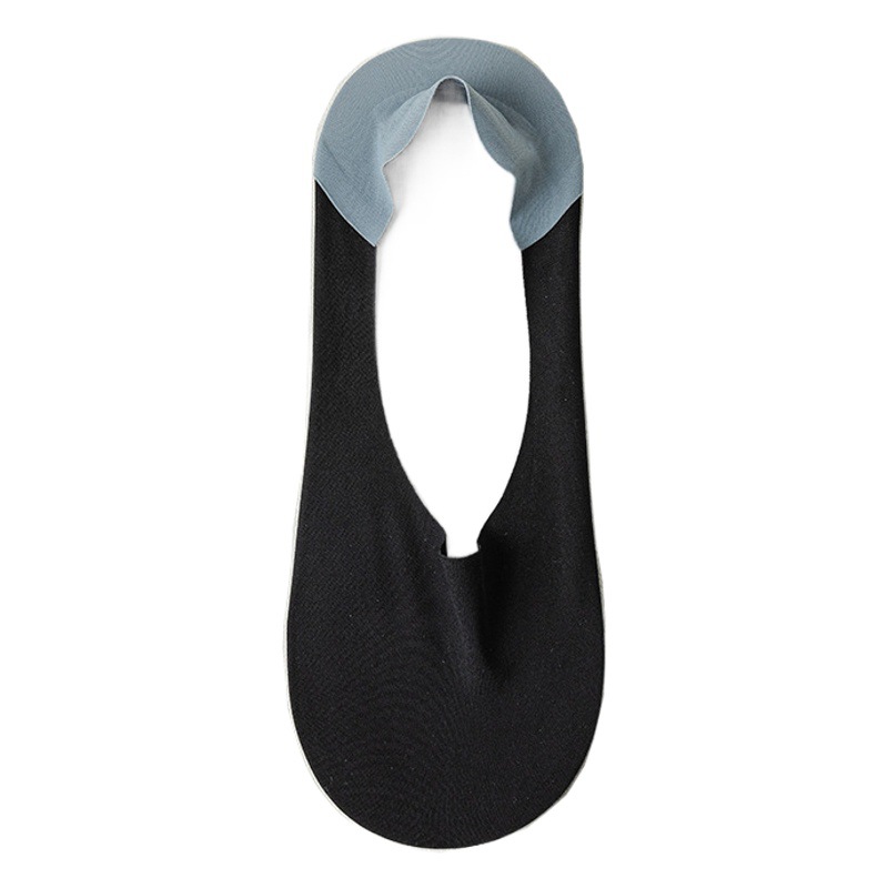 Ice Silk Boat Socks Men's Summer Thin Breathable Men's Socks Pure Cotton Sole Invisible Low Heel Cross Color Men's Socks